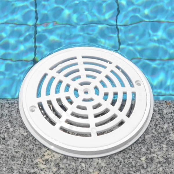 8-tommer Pool Hovedafløbsdæksel Toprist Bundmonteringsplader Hvid Udskiftning Poolafløbsdæksel.