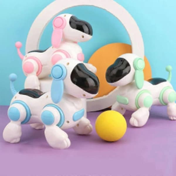 Interaktiv Bionisk Robot Hund Leketøy for barn - Krypende, lys og musikk, perfekt gave!