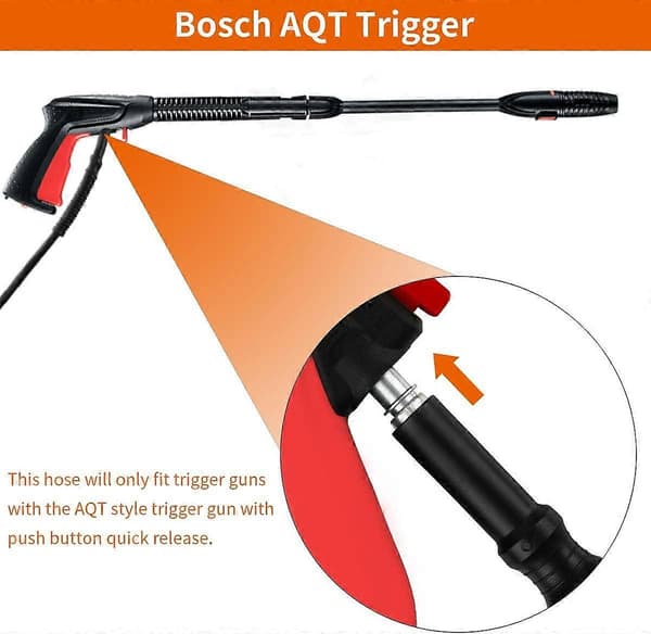 6M Flexible Hose for Bosch, Quick Connect, High Pressure Hose Accessory Compatible with Bosch Aqt Pressure Washer