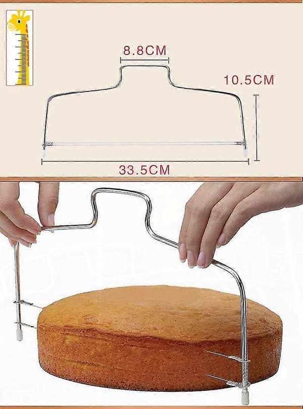 Horisontal kake- og bakverksskive i rustfritt stål med doble linjer