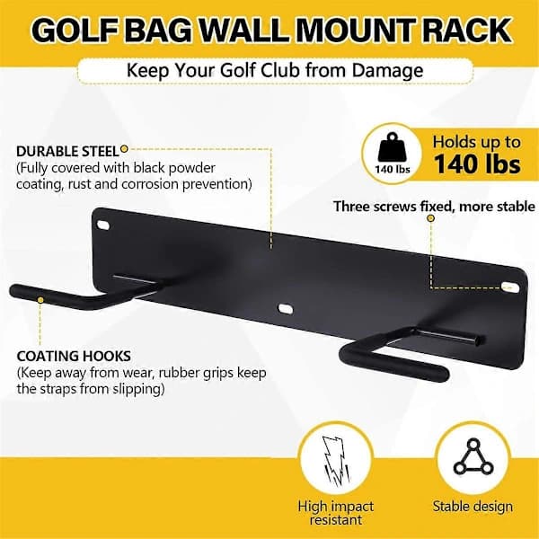 [DA] Vægmonteret Golfbag Organizer Golfbag Opbevaringsstativ
