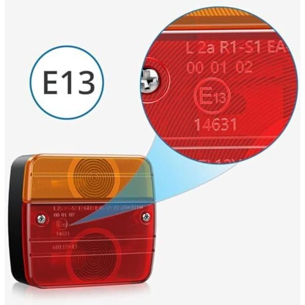 Trailer Rear Light Mounting Kit, 2-pack with 7.5m Cable and 7-pin E-marked Plug, Compatible with European Trailers