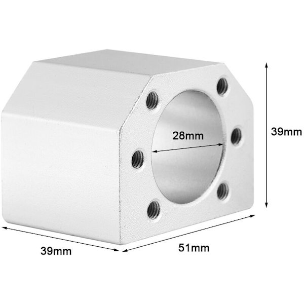 DSG16H Kulemutterhus Sete Montering 28mm Diameter For SFU1604 1605 1610