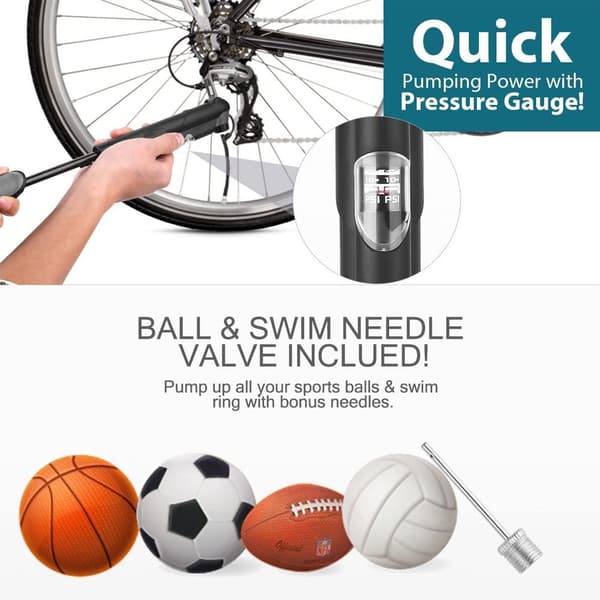 Premium Mini Bicycle Pump - High Pressure Performance 100PSI - Bicycle Air Pump