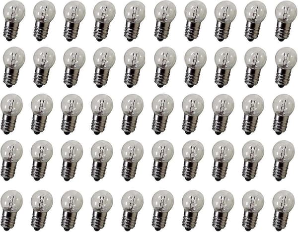 DC 50 pcs E10 2.5V 0.3A Warm White Miniature Incandescent Bulb Screw Socket [DB]