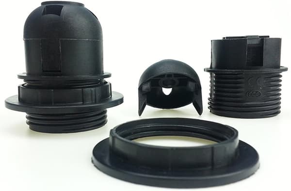 4 stk E27 lampeholdere Praktisk fatning (sort)