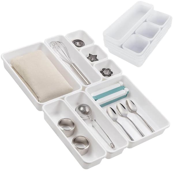 Cutlery Tray | Modular Cutlery Storage Box | Kitchen Organizer White