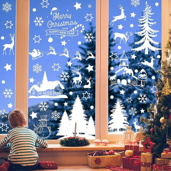 Juledekorationsmærkat Julevinduesdekorationer