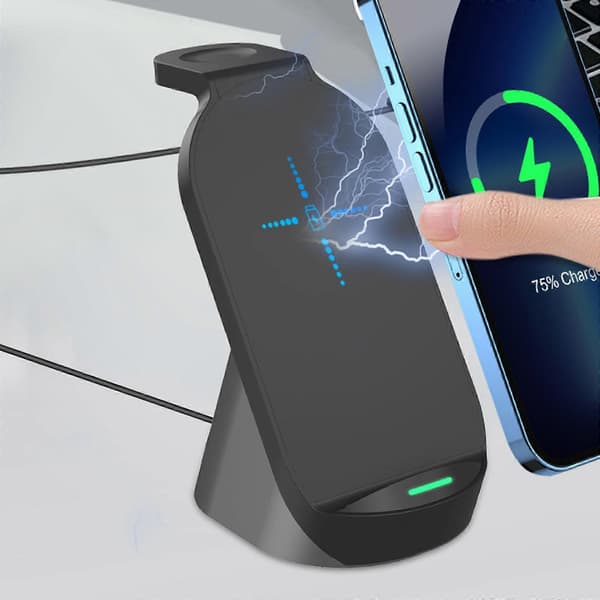 Wireless Charging Station 3-in-1 Multi-Device Charging Station 15W Wireless Charger Stand IOS/Android PUW1257
