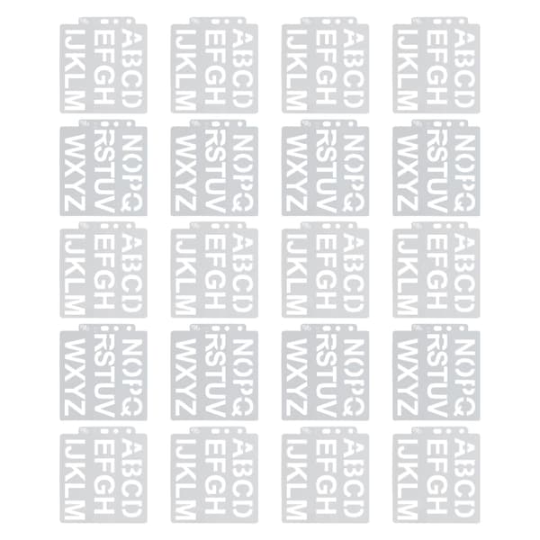 20 Pcs Painting Stencils Hollow Letter Patterns Stippling Drawing Board Auxiliary Tools