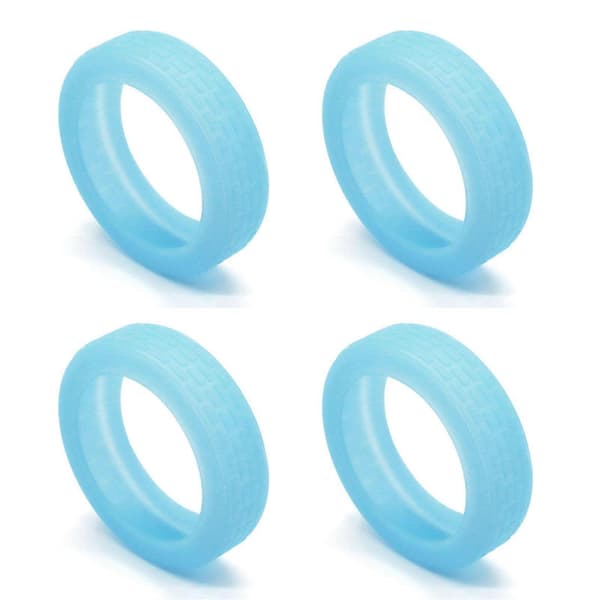 Silikon Hjulskydd för Resväskor - Anti-Damm, Repskydd & Ljudreducering för Spinner & Kabinväskor [db] Glow blue 4 st Glow blue 4pcs