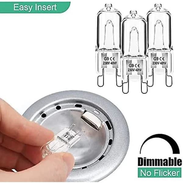 Dimmable G9 Halogen Bulbs 40W 230V Warm White for Microwave Oven Cooker Ceiling Lights 12-pack [Energy Class G]