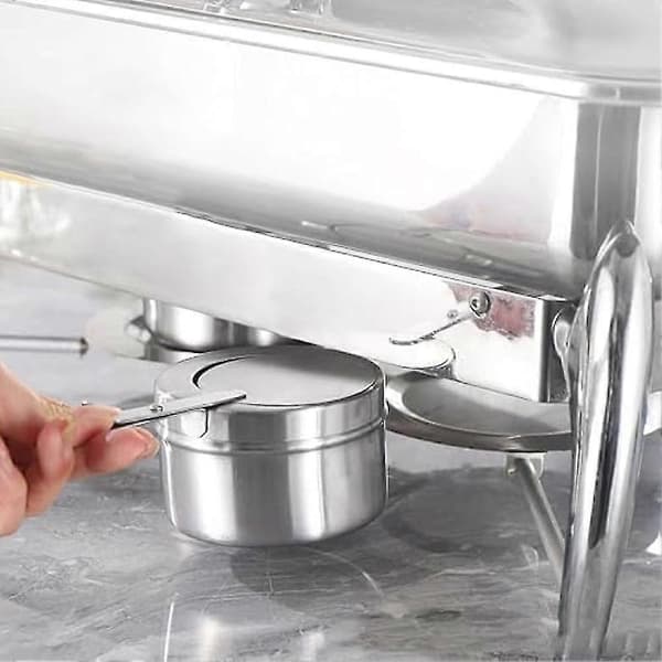 8 st Chafing Dish Bränslehållare, Bränslebehållare i rostfritt stål med lock, Värmeboxhållare för Chafing Dish