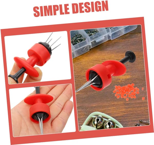agnklips finbehandlet med elastisk bånd av ABS for røde ormer 1,5x3mm og deformerbar ormekrokholder utendørs fiske -