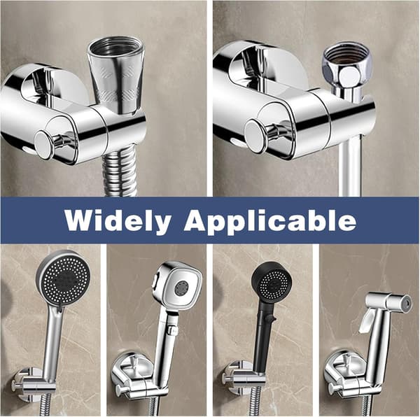 Universal Shower Head Holder with Suction Cup - Adjustable 360 Degree Rotating Handheld Shower Bracket - Removable Shower Arm Mount for Bathroom