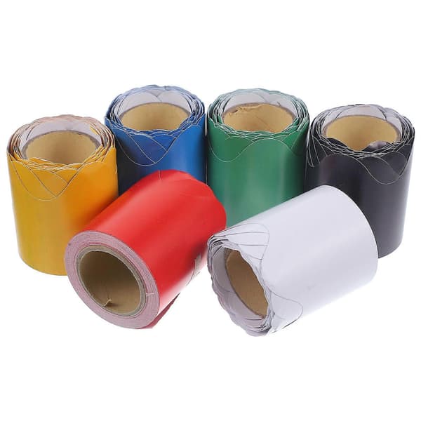 6 Rolls Classroom Bulletin Board Borders Decorative Edging Wave Edging Strips