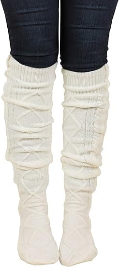 Women's Cable Knit Knee-High Winter Extra Long Thigh-High Socks