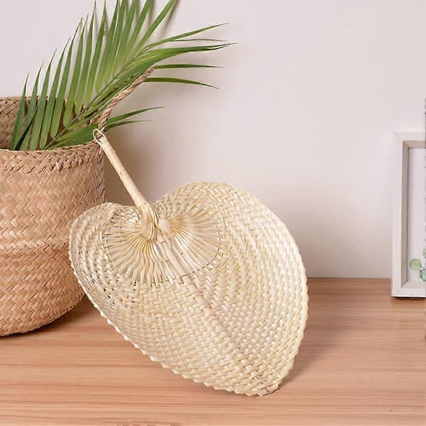 Bamboo Palm Leaf Hand-Woven Hand Fan Home Decor Size Handmade Straw