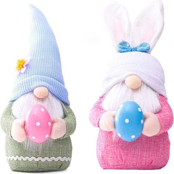 Easter Bunny Gnomes, Plush Dolls, Easter Bunny, Little Men with Easter Eggs, Faceless KLB