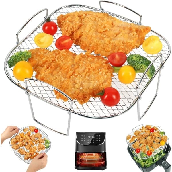 Airfryer Tilbehør 304 Rustfrit Stål Firkantet Rist