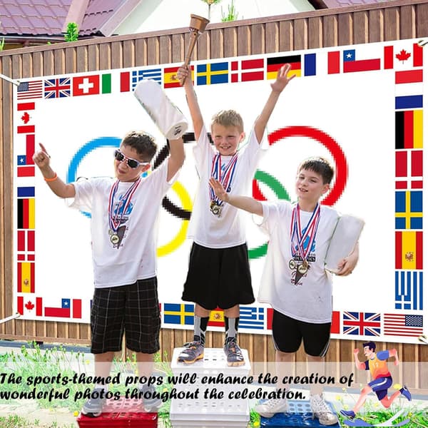 Olympic Flag, Olympic Decorations, 1 Pc Large Olympic Decoration Banner for 2024 Olympics Merchandise Rings Games (Olympic Flag)