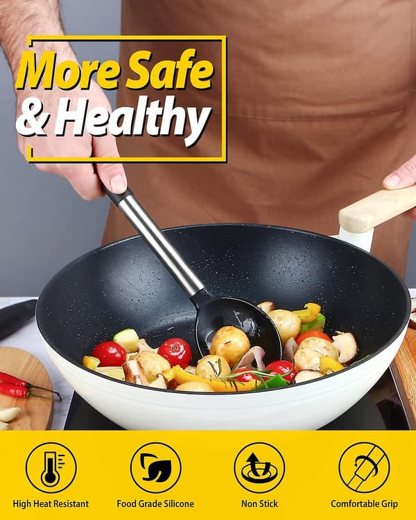 Set of 2 Silicone Kitchen Utensils, Heat Resistant, Non-Stick
