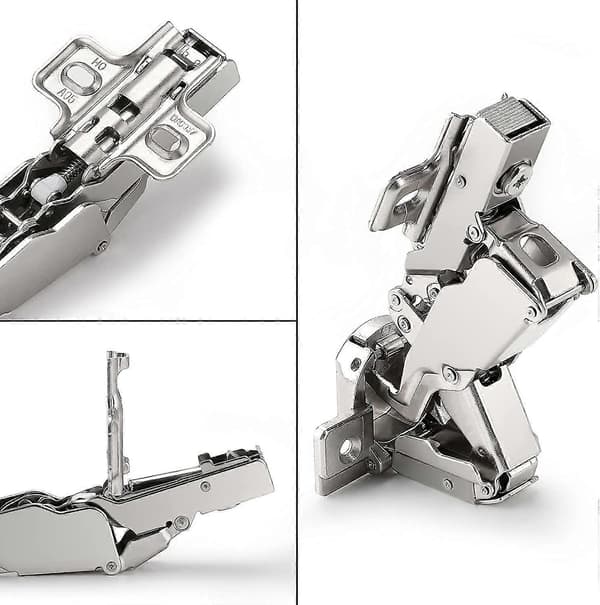 2-pack 165 Degree Soft-Close Hinges for Kitchen Cabinet Doors, Furniture Hinges, Concealed Combination Hinges for Wardrobe Doors, 35mm Full Overlay