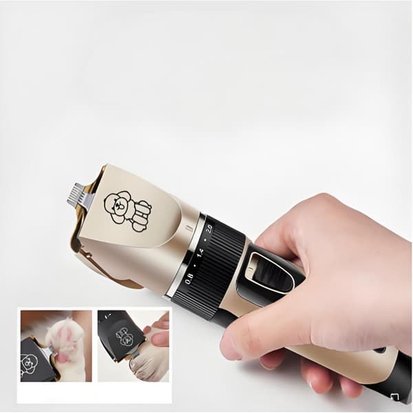 Pet Hair Clippers with Ceramic Blade, 4 Adjustable Combs for Dog and Cat Grooming Kit-FX-