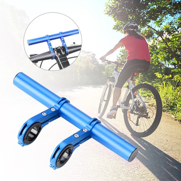Multifunctional Bicycle Handlebar Extension Frame, Extension Bracket, Bike Light, Flashlight Holder, Bicycle Equipment, Blue Double Bracket (20m)