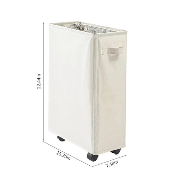 Laundry Basket with Wheels, Rolling Laundry Hamper Foldable Clothes Storage Cart Foldable Yoga Mats Storage Rack Slim Corner, A