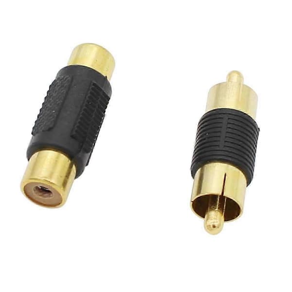 RCA-adapter 6 RCA hun til hun-koblinger + 6 RCA han til han-koblinger forgyldte adaptere til RCA-kabelforlængelser