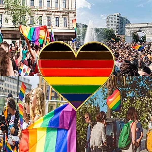 5-pack Bisexuell pride hjärtformade pins broscher flagga badge brosch Pack 5 Rainbow Pack 5 Rainbow