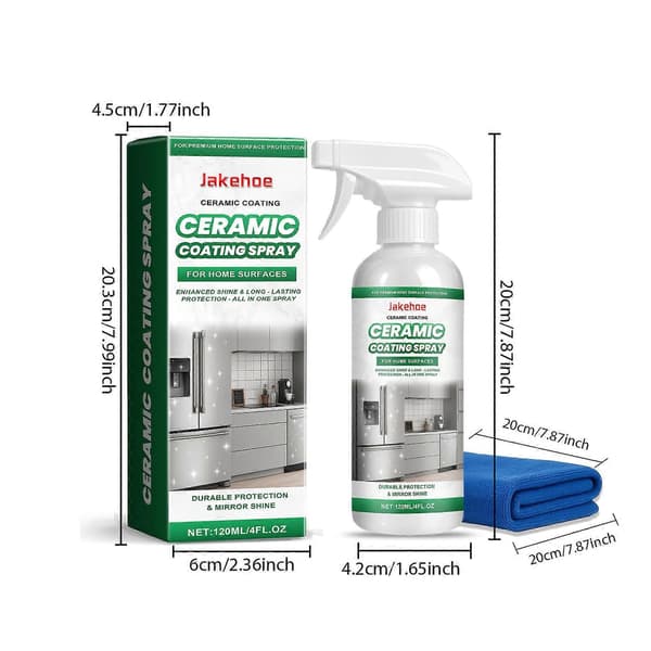 120 ml keramisk belægningsspray til rustfrit stål og glas, hydrofobisk beskyttelse mod fingeraftryk 3 stk. 3pcs