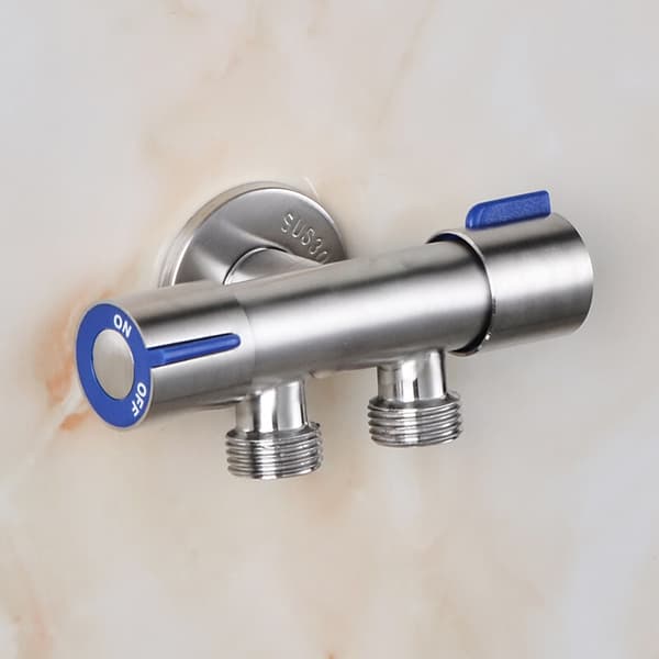 Silver Bidet T-adapter med Ino stålvattenstoppventil