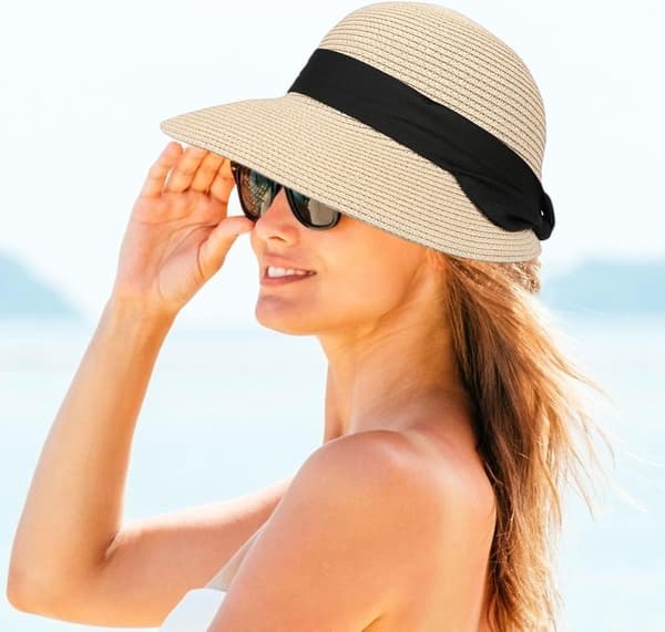 Schlappe strandhatter for kvinner | sammenleggbar Schlapphut lysebrun丨lysebrun - Hellbraun丨hellbraun