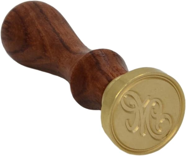 Voksseglstempel bokstav A-Z, alfabet initialseglstempel for jule- og takkekort, bryllupsinvitasjon W-S-2 (bokstav M) -