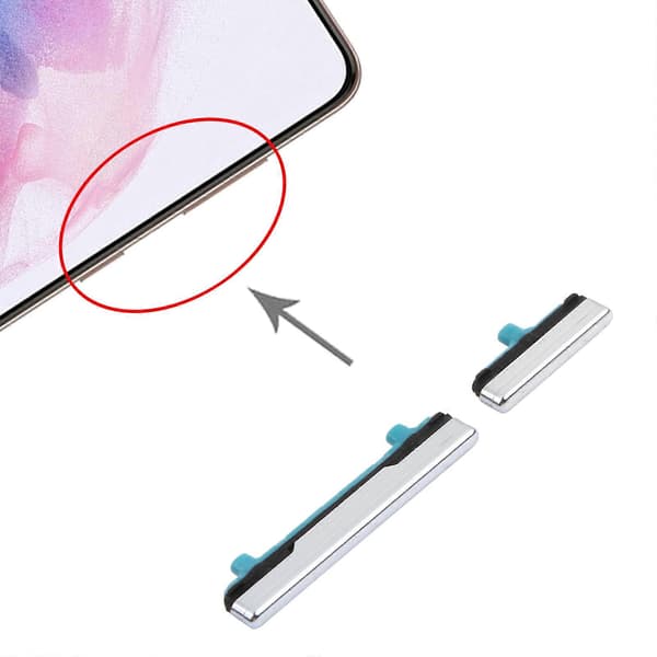 For Samsung Galaxy S21+ 5G Strømknapp og Volumkontrollknapp [DB] Sølv Silver