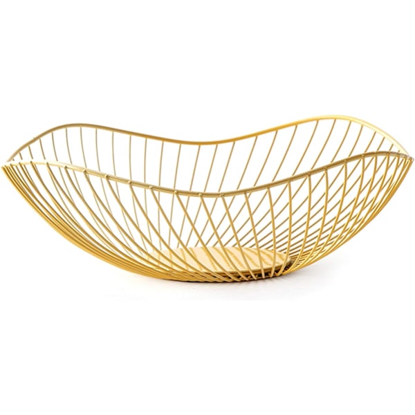 Fruktskål Guld Fruktkorg Metall Genombruten Fruktkorg för Frukt Snacks Grönsaker Handdukar Fruktkorg 25 x 10 cm
