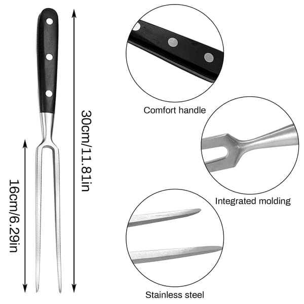 [COQQ] Tranchergaffel laget av rustfritt stål, kjøttgaffel, serveringsgaffel 16 cm