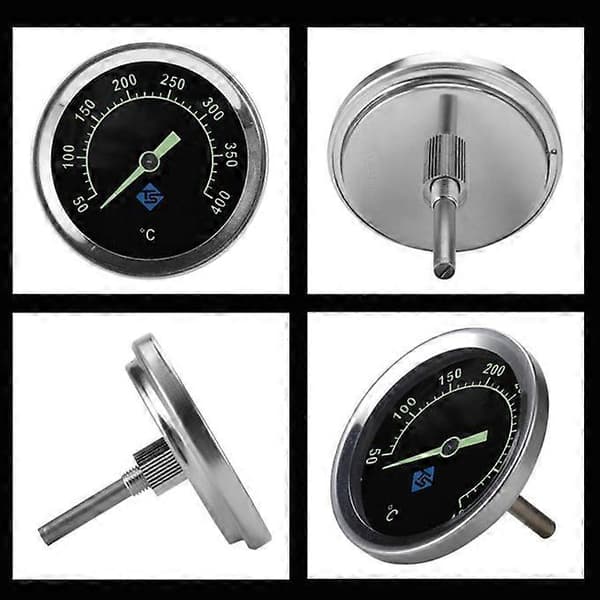 BBQ Termometer Med Selvlysende Belysning Til Kulgrill Røg Analog Bimetal Hættelåg Temperaturmåler 400