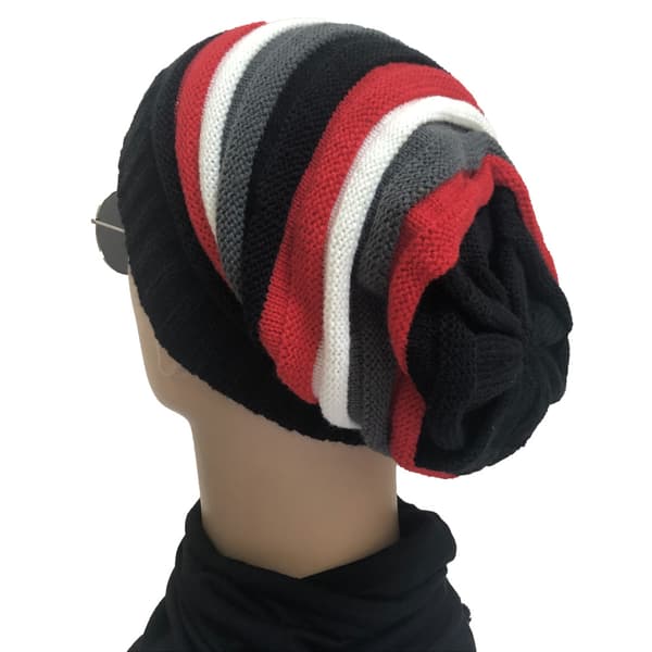 Vinterhatter Jamaicansk Beanie Stripes Slouchy 2#