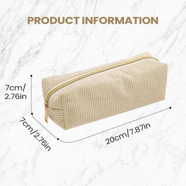 Zipper Pencil Case - Cute Pencil Case with Multiple Compartments, School Pencil Case, Canvas Pencil Bag (DB)
