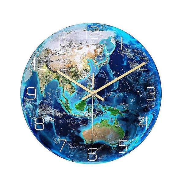 Luminous Earth Wall Clock Acrylic Material Silent Home Decor Wall Clock