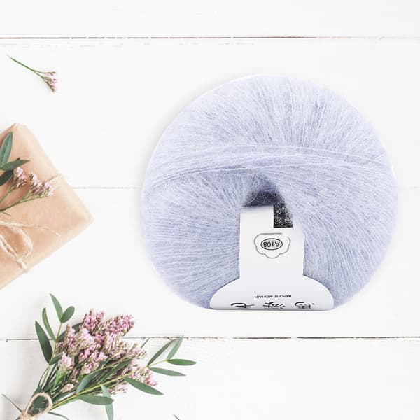 Blødt mohair strikkegarn DIY sjal tørklæde hæklegarn tilbehør (grå)