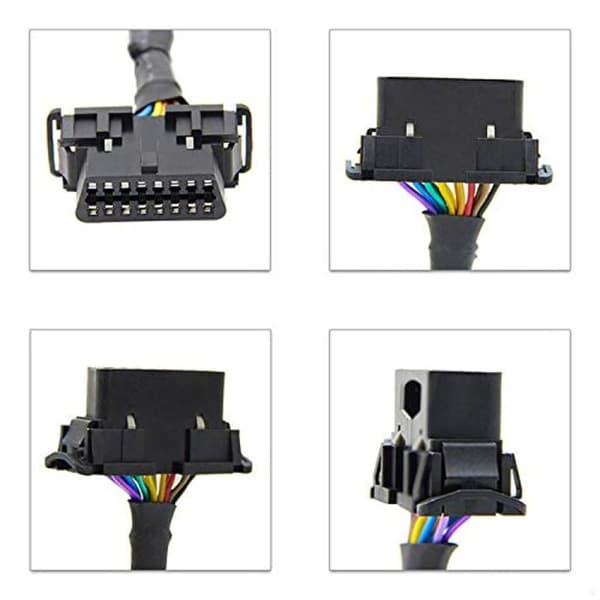 OBD II OBD2 delt forlengelseskabel, 16-pinners forlengelsesadapter (30cm/1ft B6 Y-formet flat kabel)