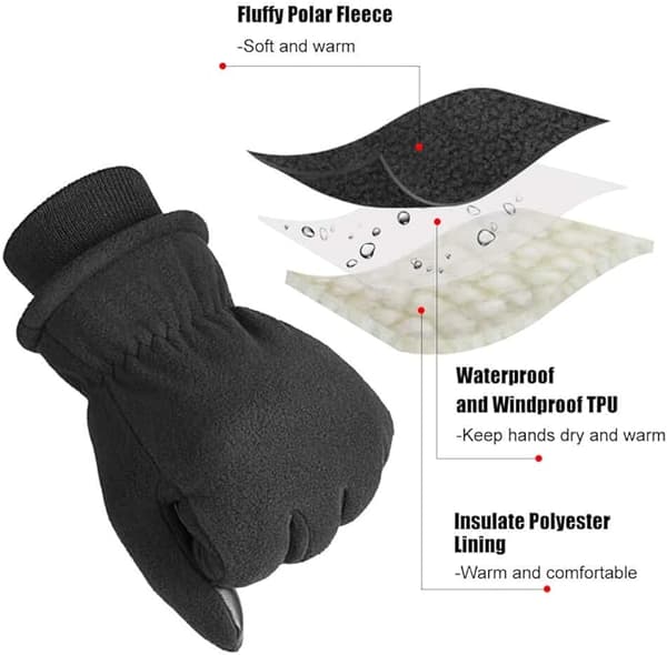 Vinterhansker Berøringsskjermhansker Håndflate Patch Isolert Fleece Termo