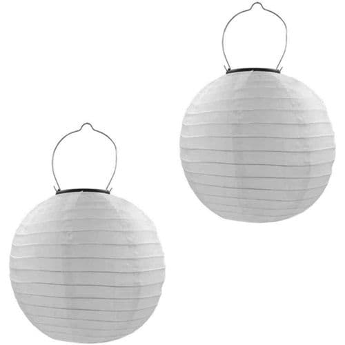 Qedertek Lanterner Solcellebelysning Udendørs 20 cm Solcelle LED Lanterne Vandtæt Nylon