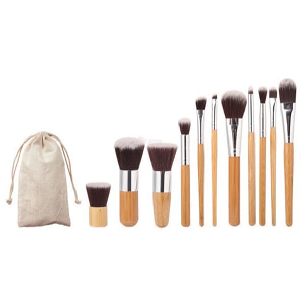 11 stk. makeupbørstesæt, fint håndværk, professionelle makeupbørster med stofpose