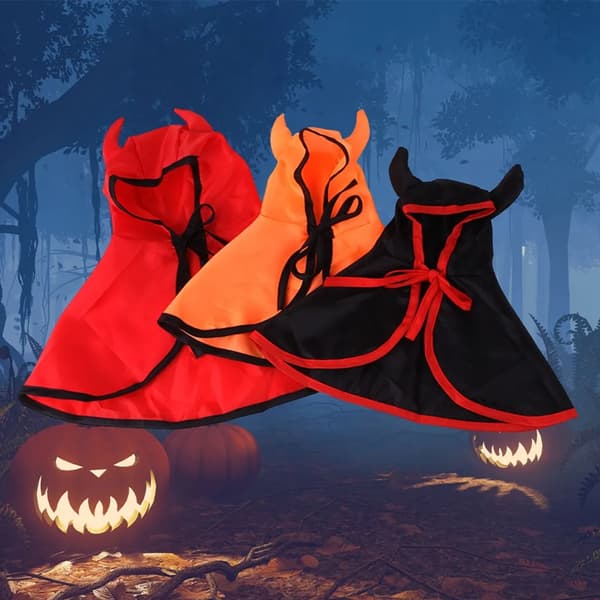 Dog Halloween Wizard Cape and Witch Hat Costume for Pets, 31cm