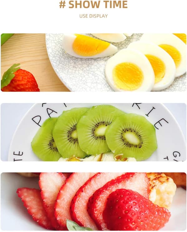 (Red Wine) Multifunctional Stainless Steel Egg Slicer for 2 Slices